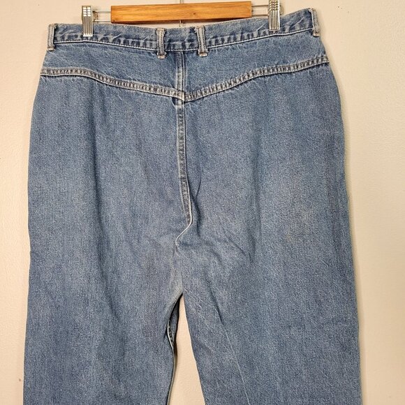 Vintage 90's 80's Wrangler Women's 36 Hemmed Pleated High Rise Mom Jeans Relaxed - Picture 4 of 8